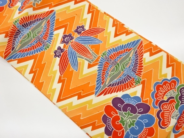 JAPANESE NAGOYA OBI / SHIOZE / KATAZOME / CRANES